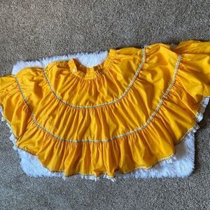 Vintage Swing Skirt 60’s Handmade Square Dance Floral Embroidered Eyelet Prairie